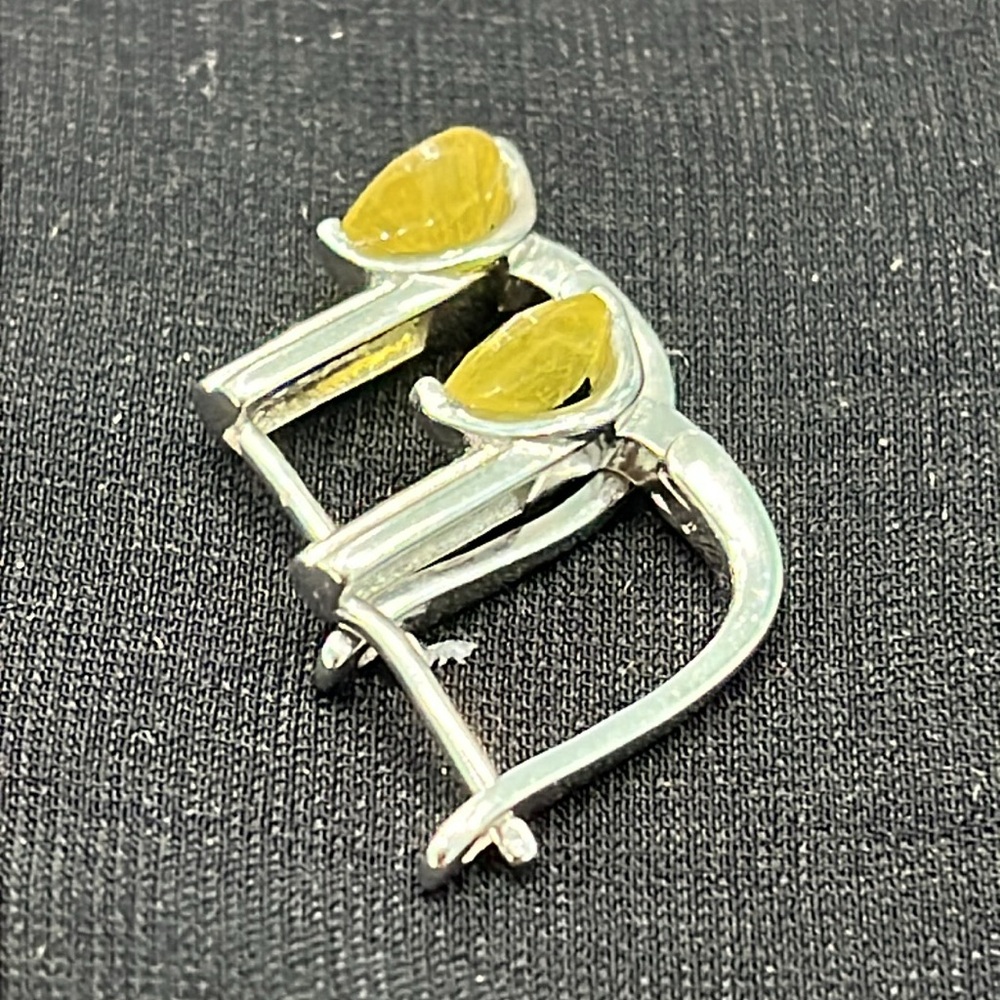 1 Ct Genuine Sapphires 14KGP Earrings - Picture 4 of 4